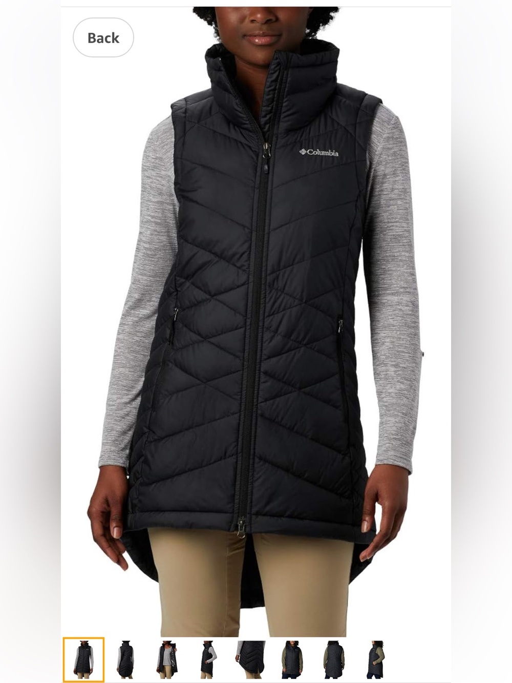 Columbia Black Quilted Long Puffer Vest